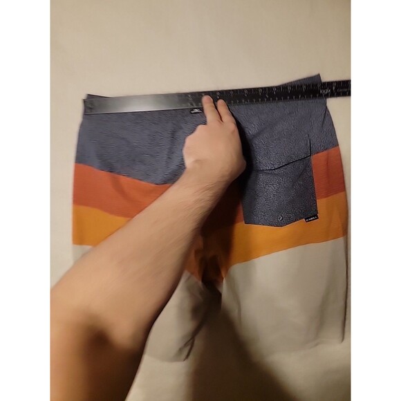 O'NEILL Board Shorts Mens 34 ColorBlock Gray Orange Red Cream Swim Trunks 10" - Picture 6 of 8